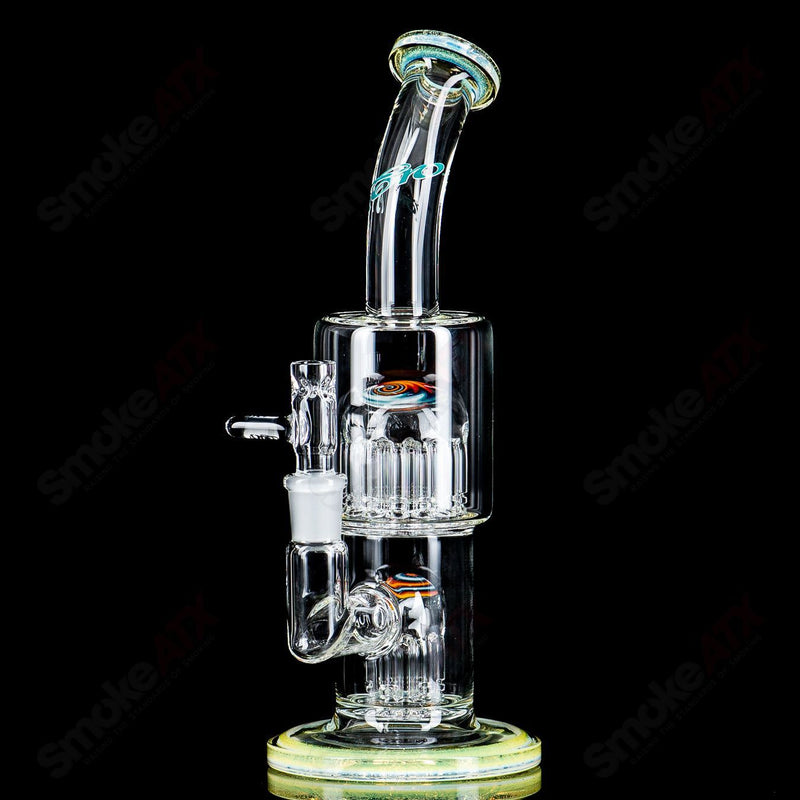 #2 Double Micro 7/13 Arm Perc with worked sections by Toro Glass