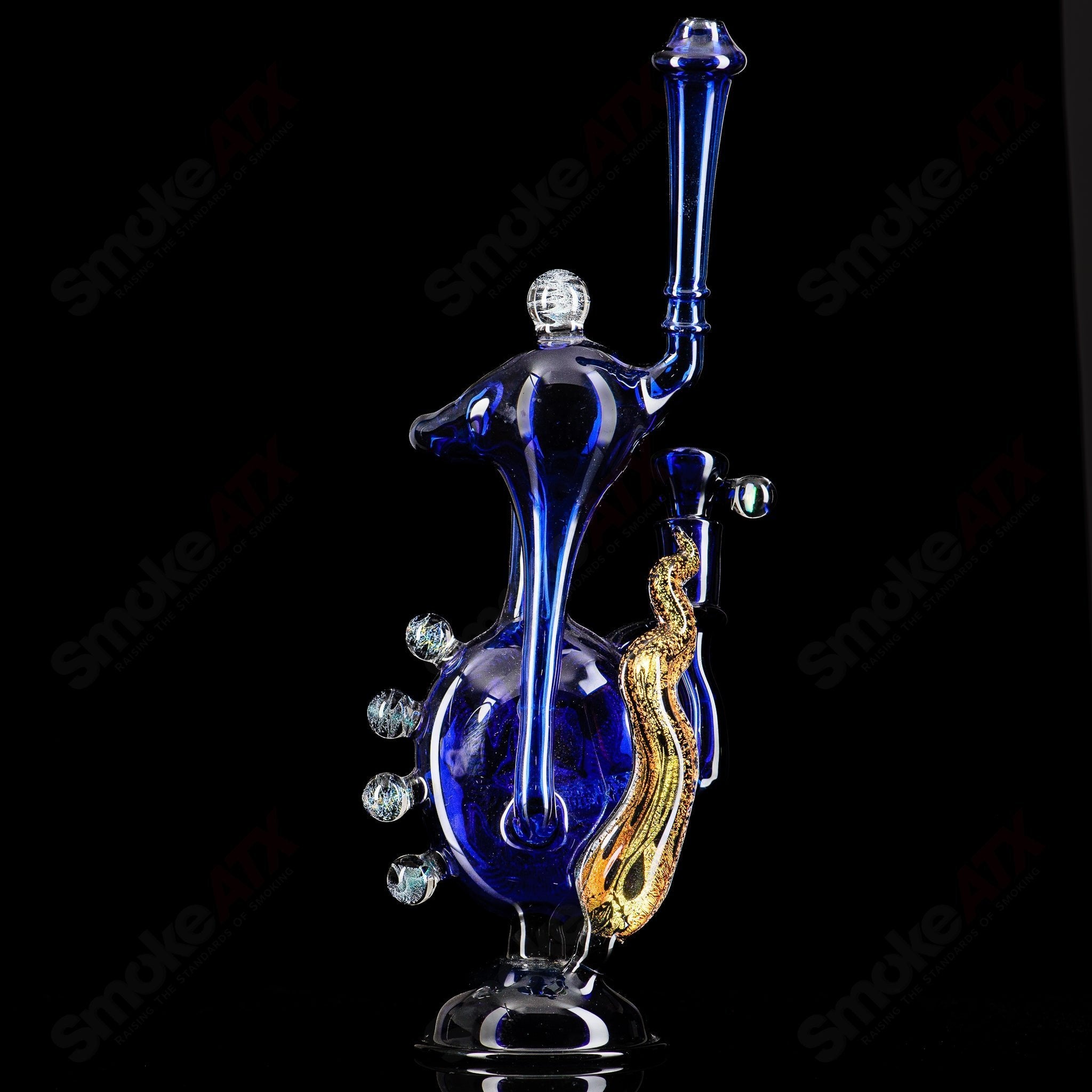 Blue Led Zepplin Recycler by Mongrel Glass