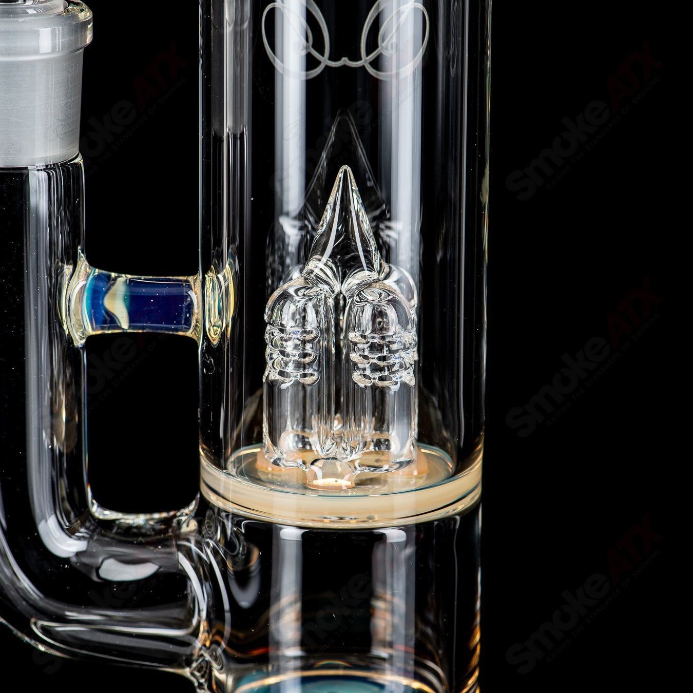 Sovereignty Glass Pandemic Bishop W/ Inverted 4 heady glass piece with intricate design and colorful details.