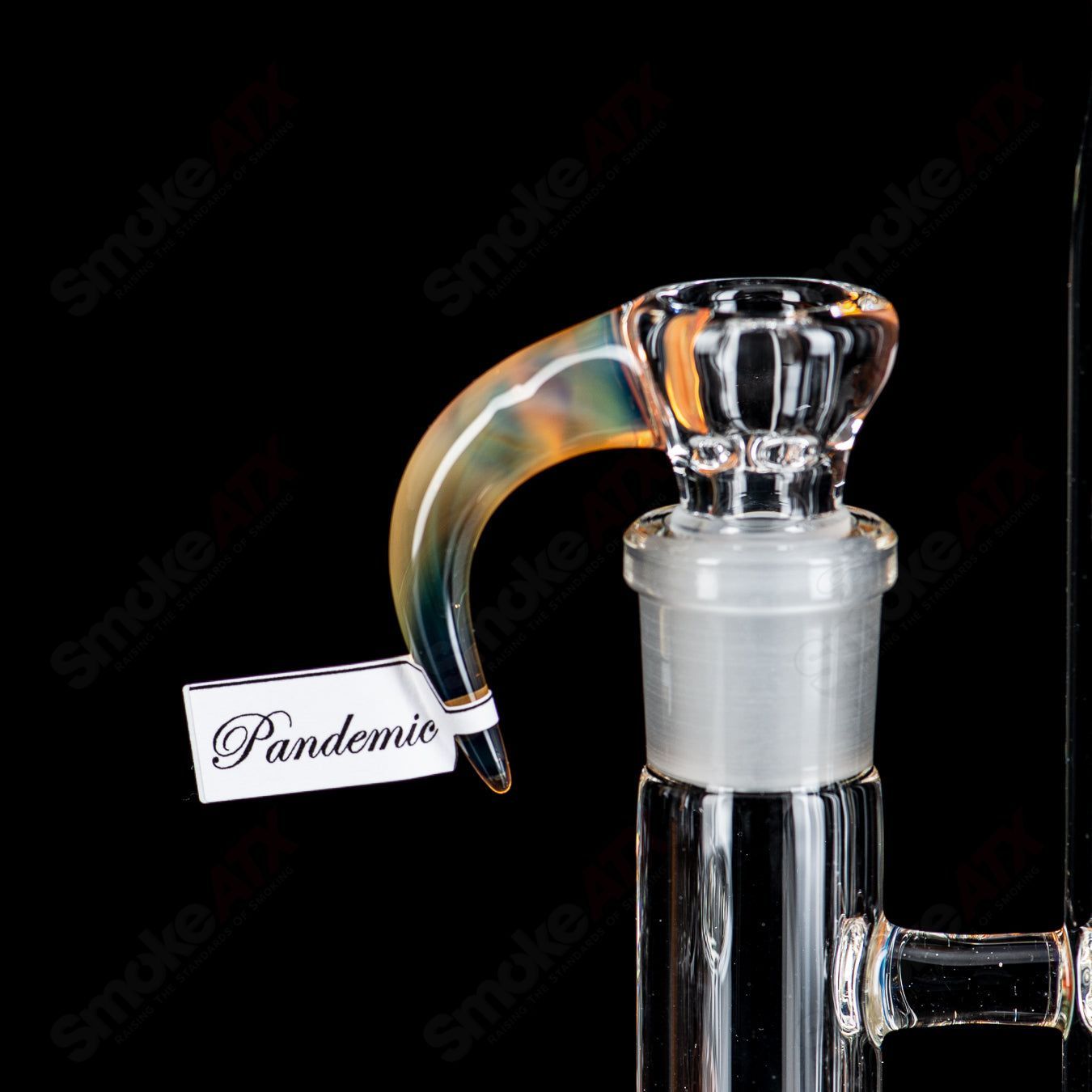 Sovereignty Glass Pandemic Imperial Heady Glass with reduction features, clear glass design, and intricate craftsmanship.
