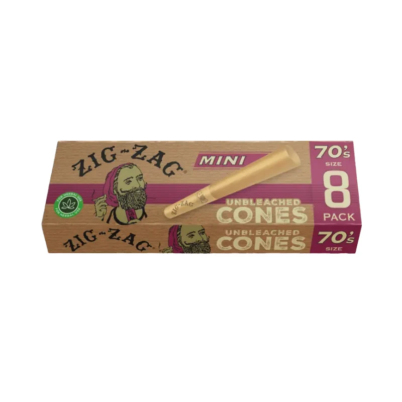 8pk Mini Unbleached Cones ZigZag