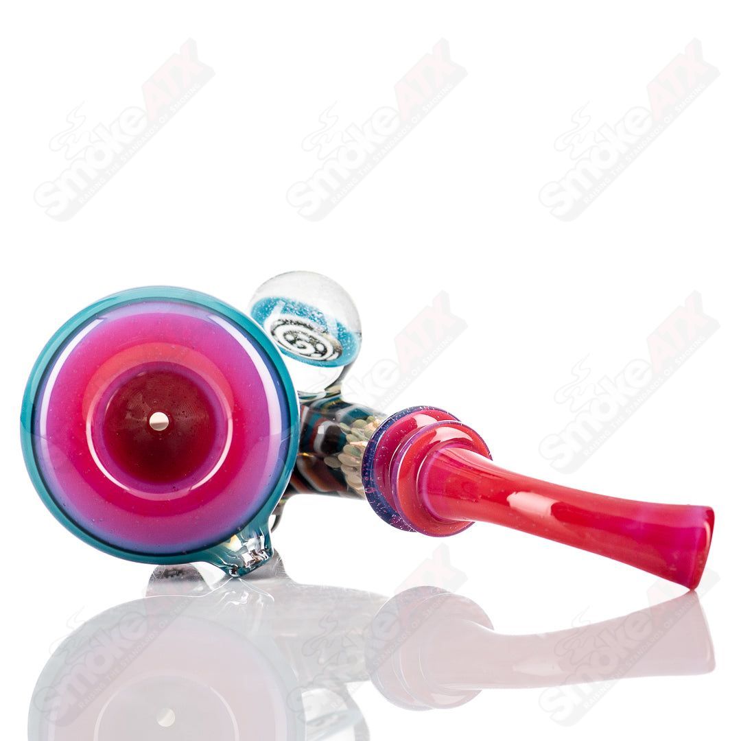 JMass NS Amora Pink Collab Sherlock glass with pink design and intricate details, perfect for enjoying beverages.