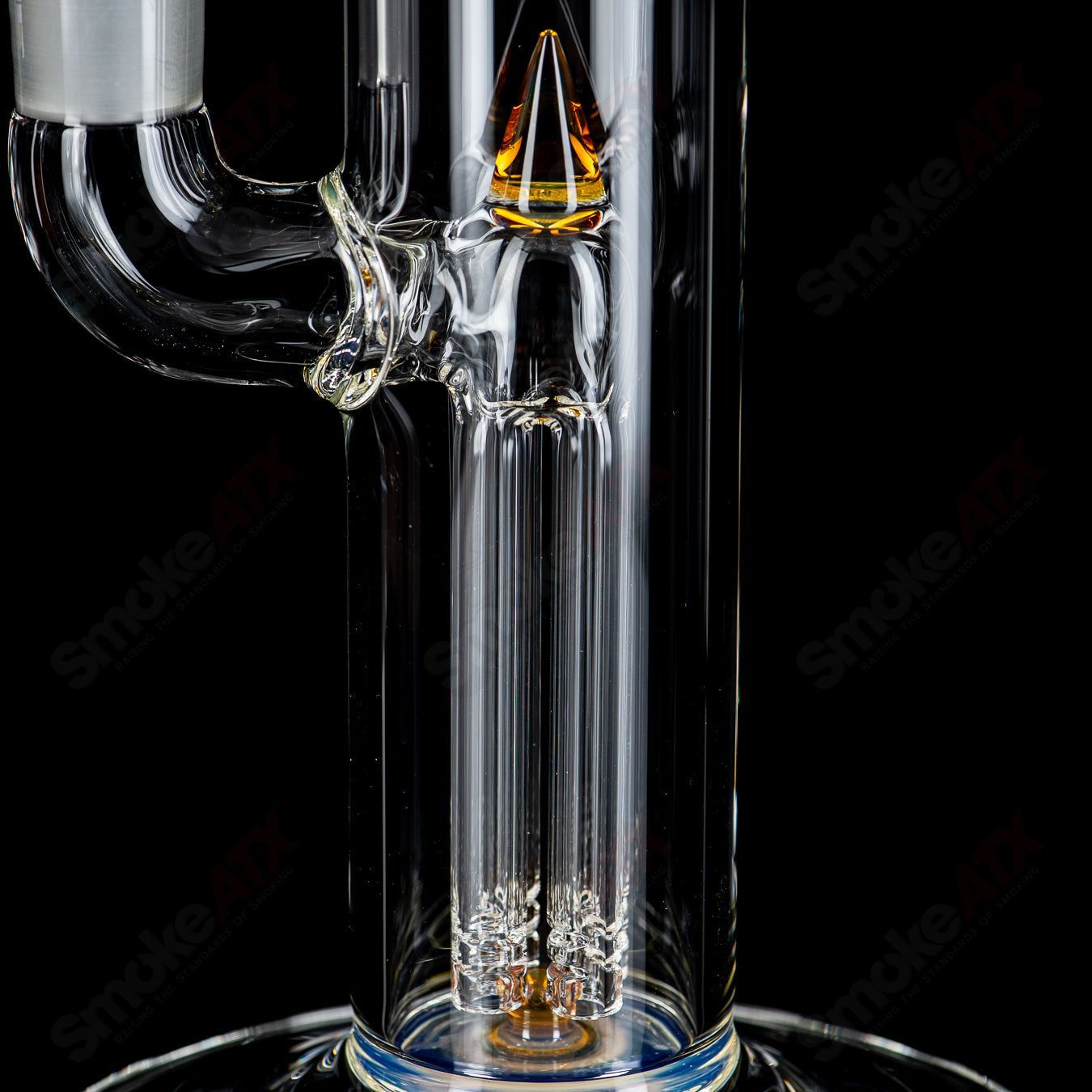 Heady glass Pandemic Fixed 4-arm to 8-arm water pipe with splash guard by Sovereignty Glass, featuring intricate glasswork and vibrant design.