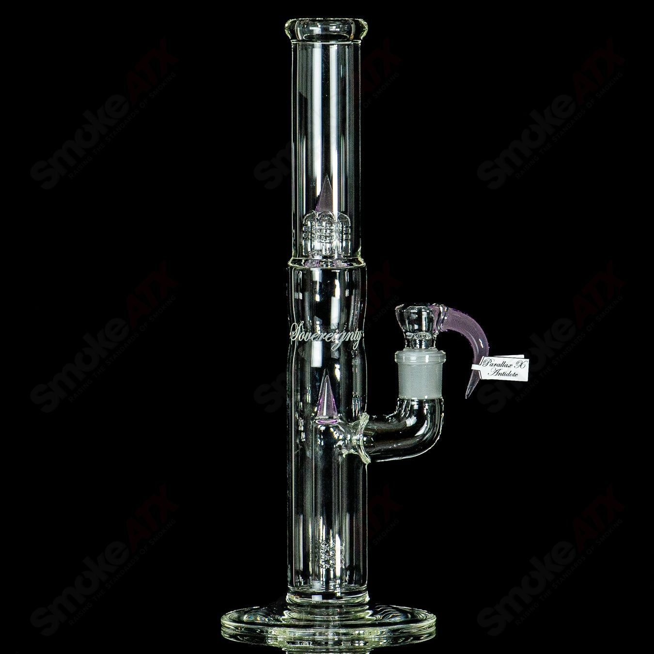 Sovereignty Glass Pawn Fixed 180W straight glass tube with minor accent, showcasing clear design and craftsmanship.