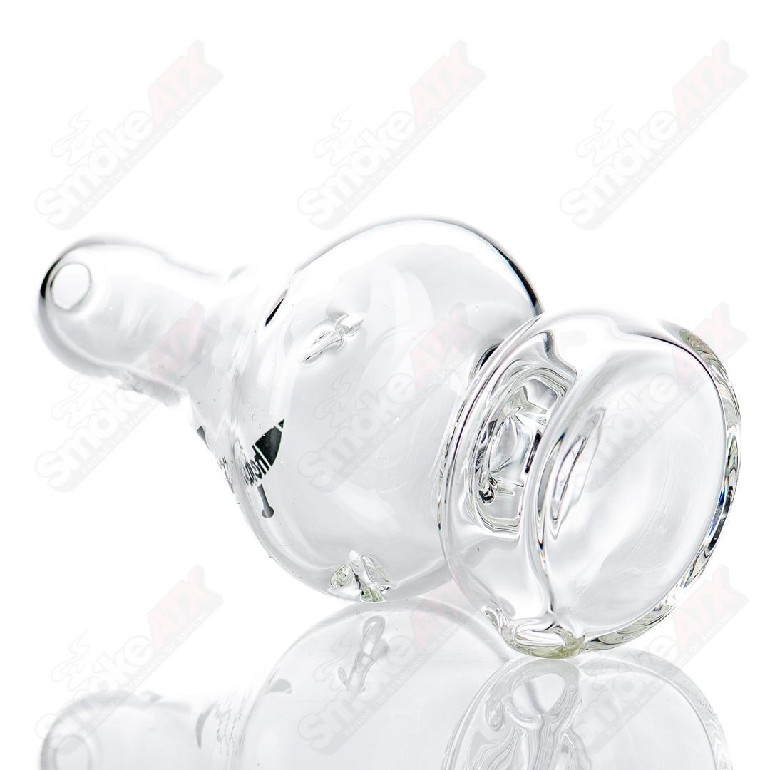 Black Label Classic Puffco Peak Dry Top by American Helix, glass Puffco top with a sleek black finish and intricate design details.