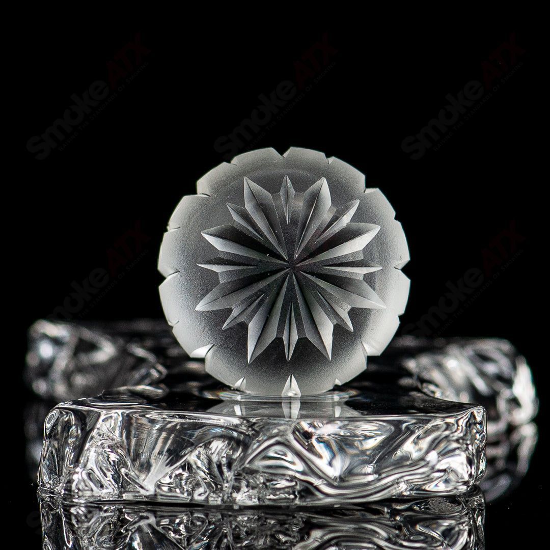 Colorful Gemini Fatal Facets marble by Fatal Facets featuring intricate glass patterns and vibrant marble design.