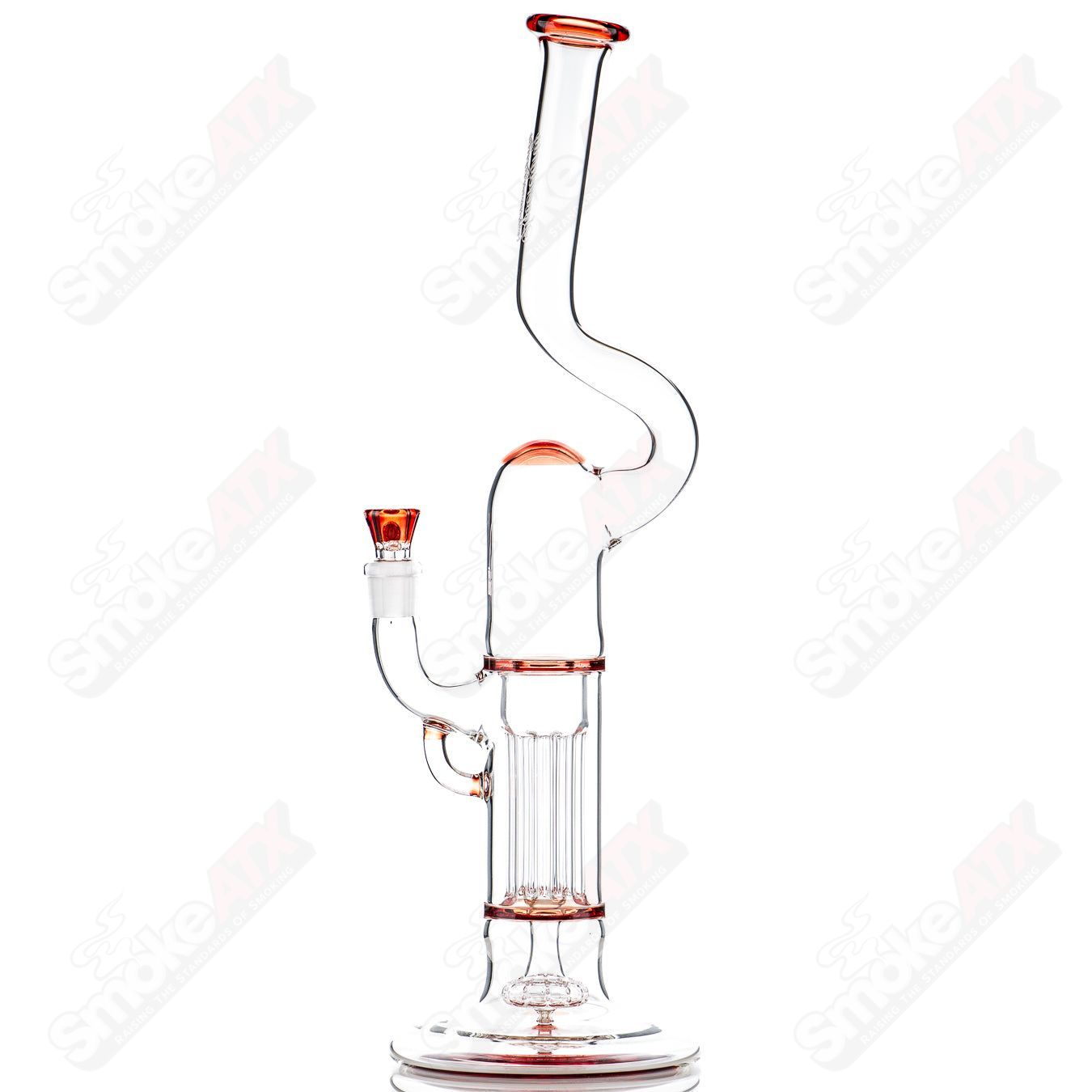 Sovereignty Glass Pillar Natty Neck Hollow Foot Straight Tube with accented seals and full accent details, heady glass accessory.
