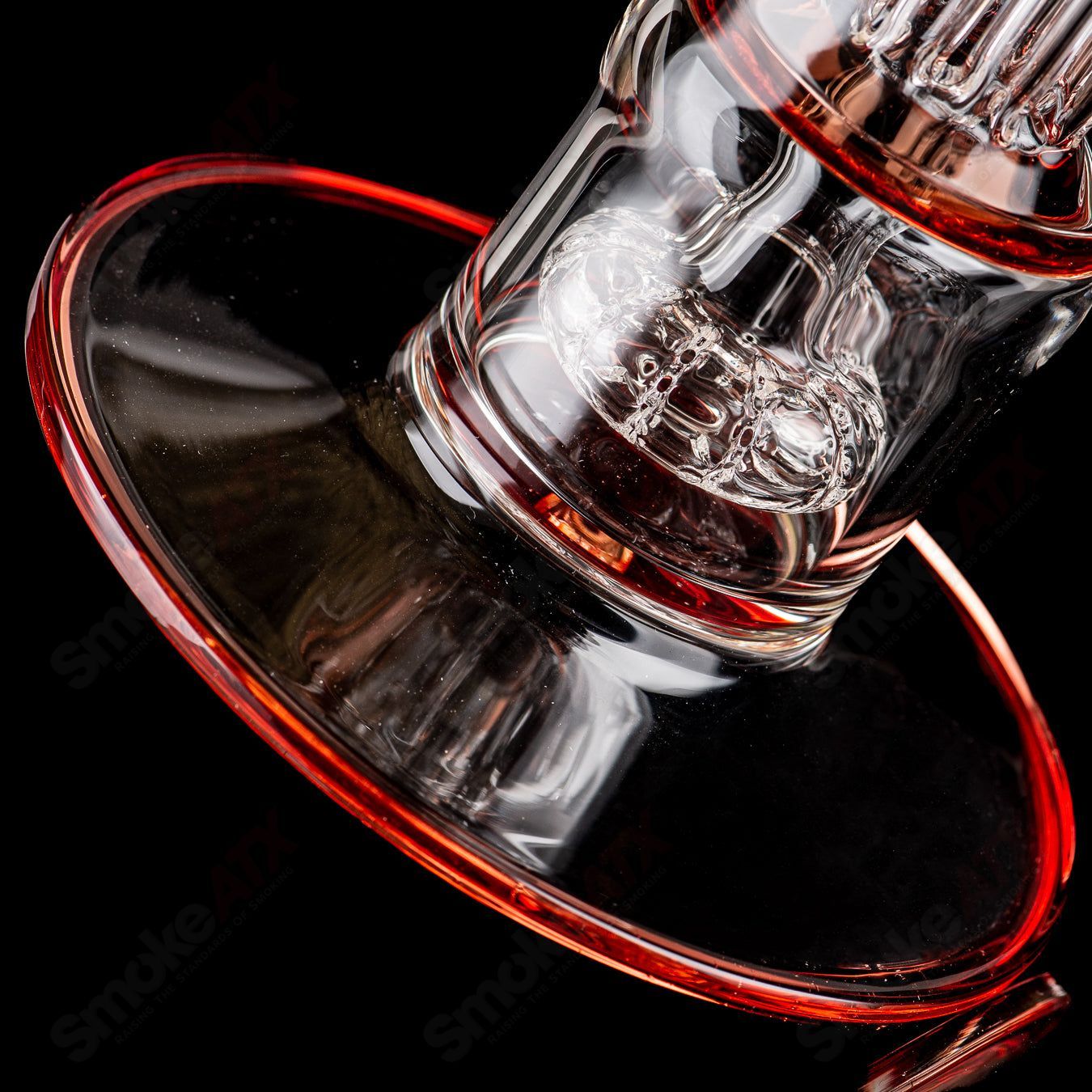 Sovereignty Glass Pillar Natty Neck solid foot heady glass with accented seals and decorative details in a full accent design.