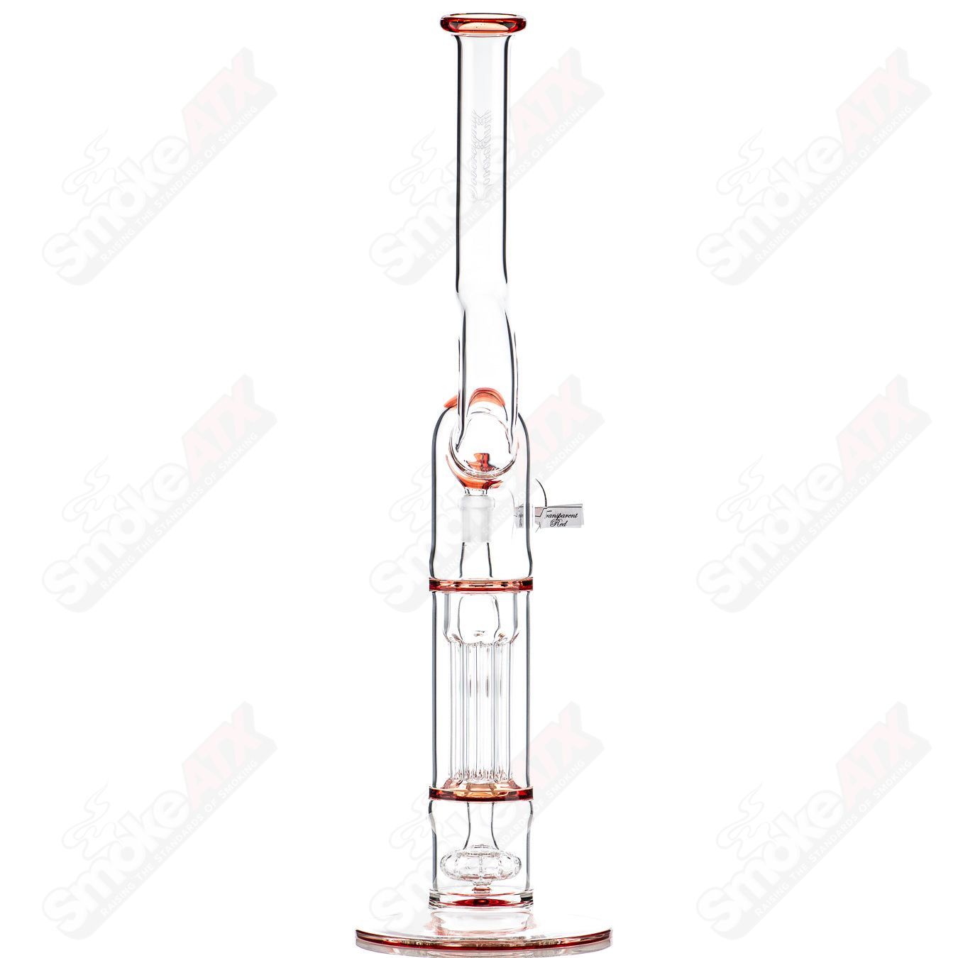 Sovereignty Glass Pillar Natty Neck Heady Glass with solid foot and accented seals, full accent design, and intricate details.