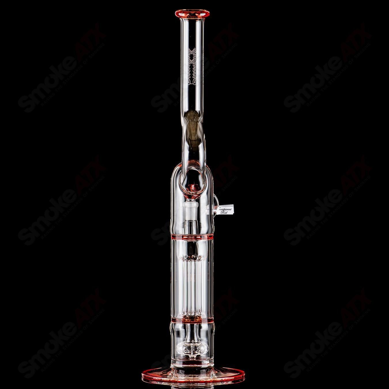Heady Glass Sovereignty Pillar Natty Neck solid foot accent piece with seals, showcasing intricate design and vibrant colors.