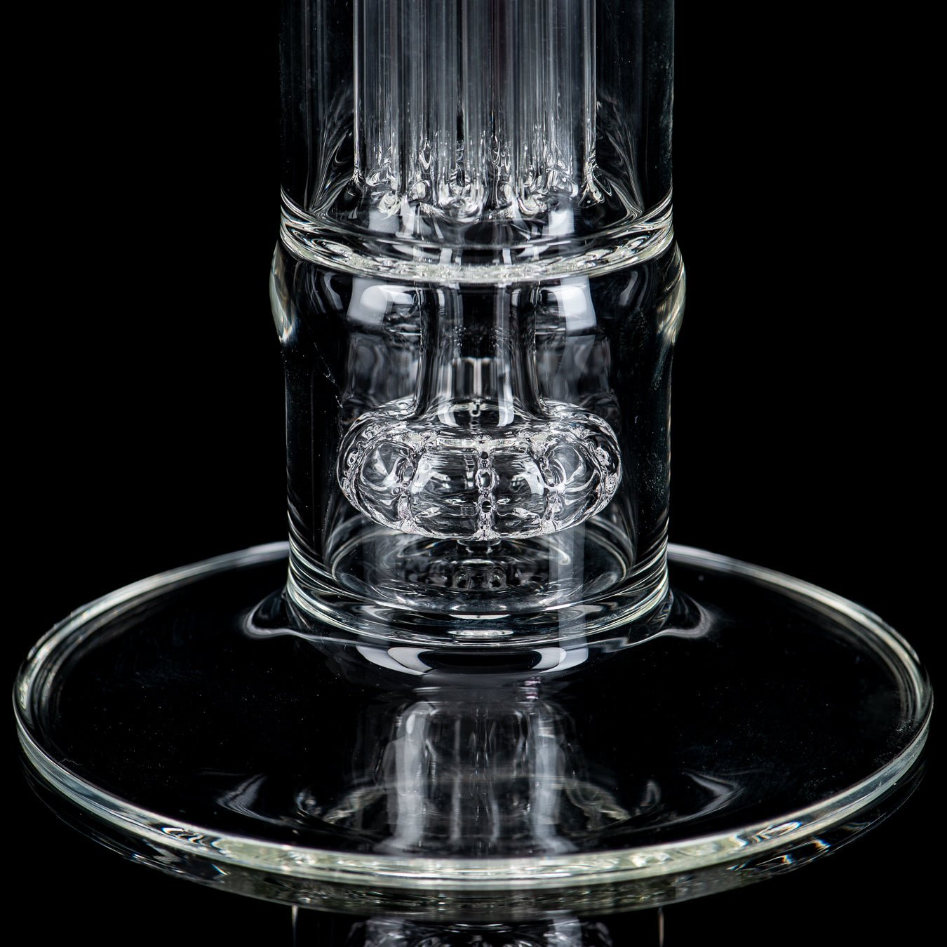 Heady glass pillar with solid foot and partial accent design by Sovereignty Glass, featuring a Natty Neck style.