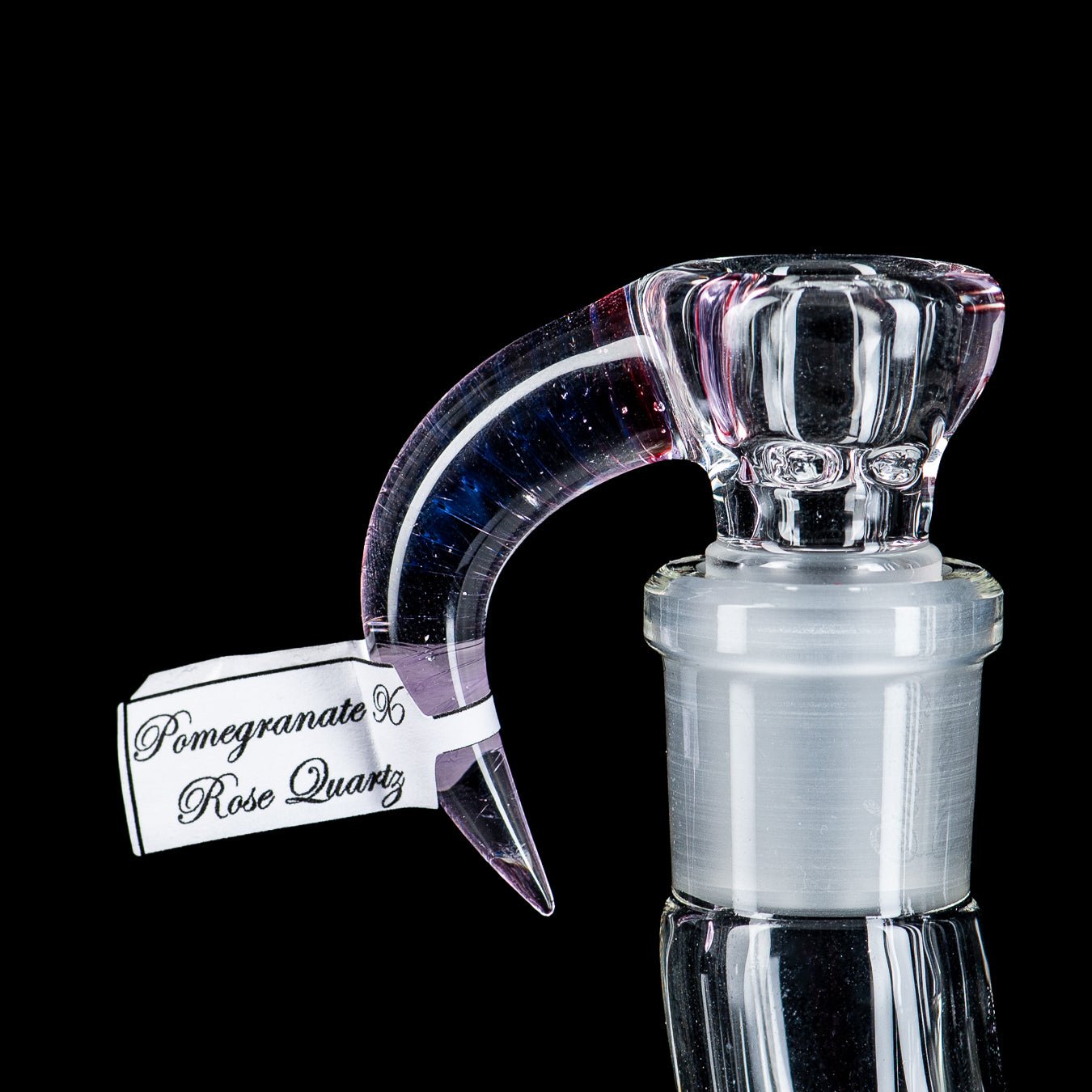 Heady glass Pillar Natty Neck solid foot pipe with partial accent in Sovereignty Glass style, featuring a clear glass design.