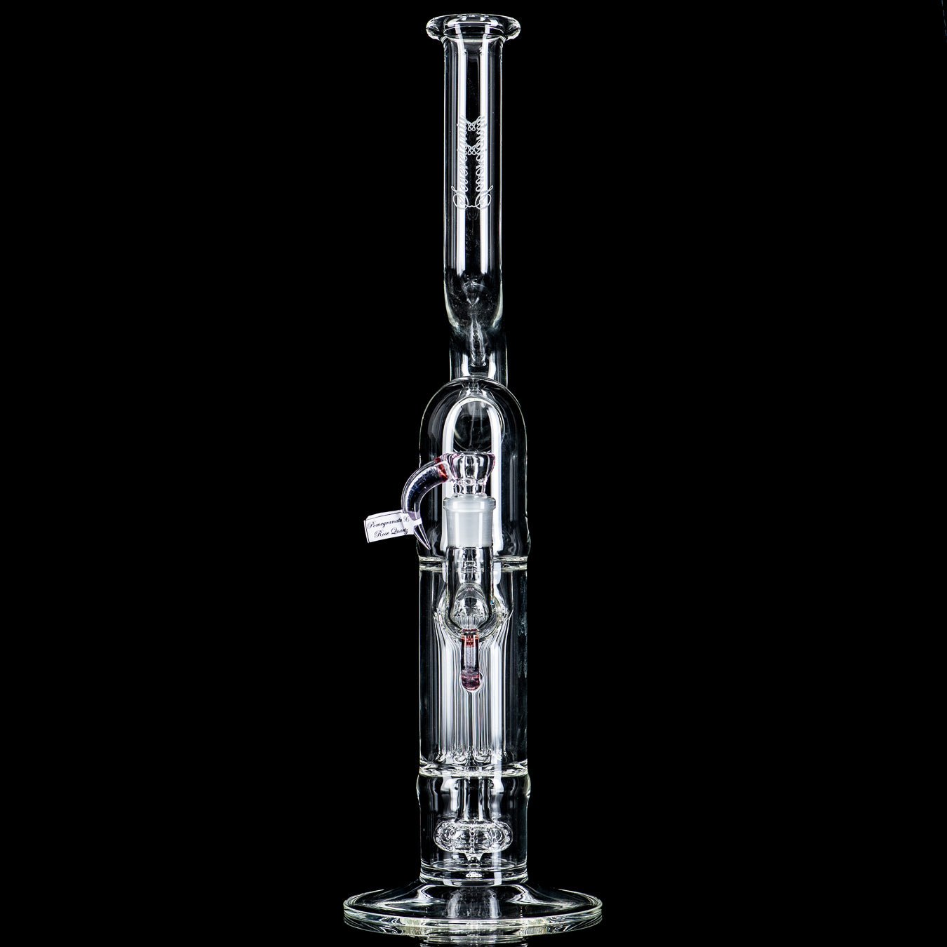 Heady Glass Pillar Natty Neck with Solid Foot and Partial Accent, crafted by Sovereignty Glass, featuring intricate glasswork design.