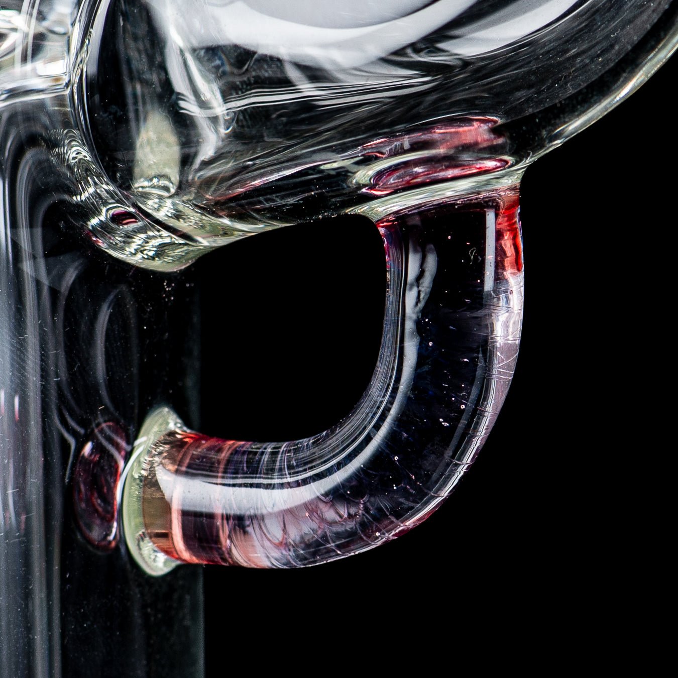 Heady Glass Pillar Natty Neck with Solid Foot and Partial Accent by Sovereignty Glass, showcasing intricate glass art details.
