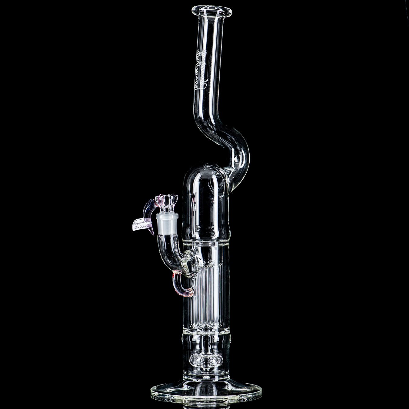 Sovereignty Glass Pillar Natty Neck heady glass pipe with solid foot and partial accent detailing for smooth smoking experience