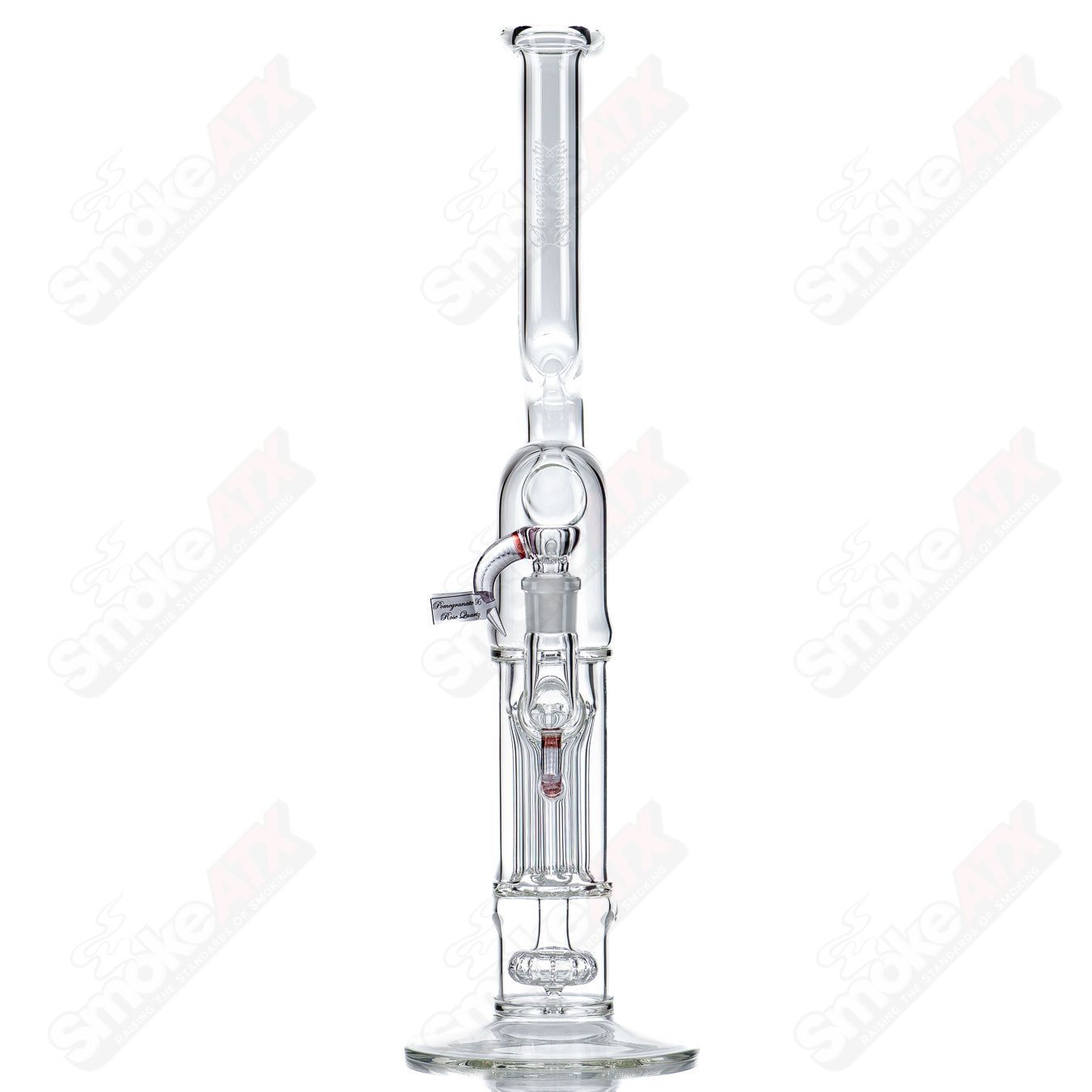Heady glass pillar with solid foot and partial accent design by Sovereignty Glass, featuring a sleek, modern appearance.