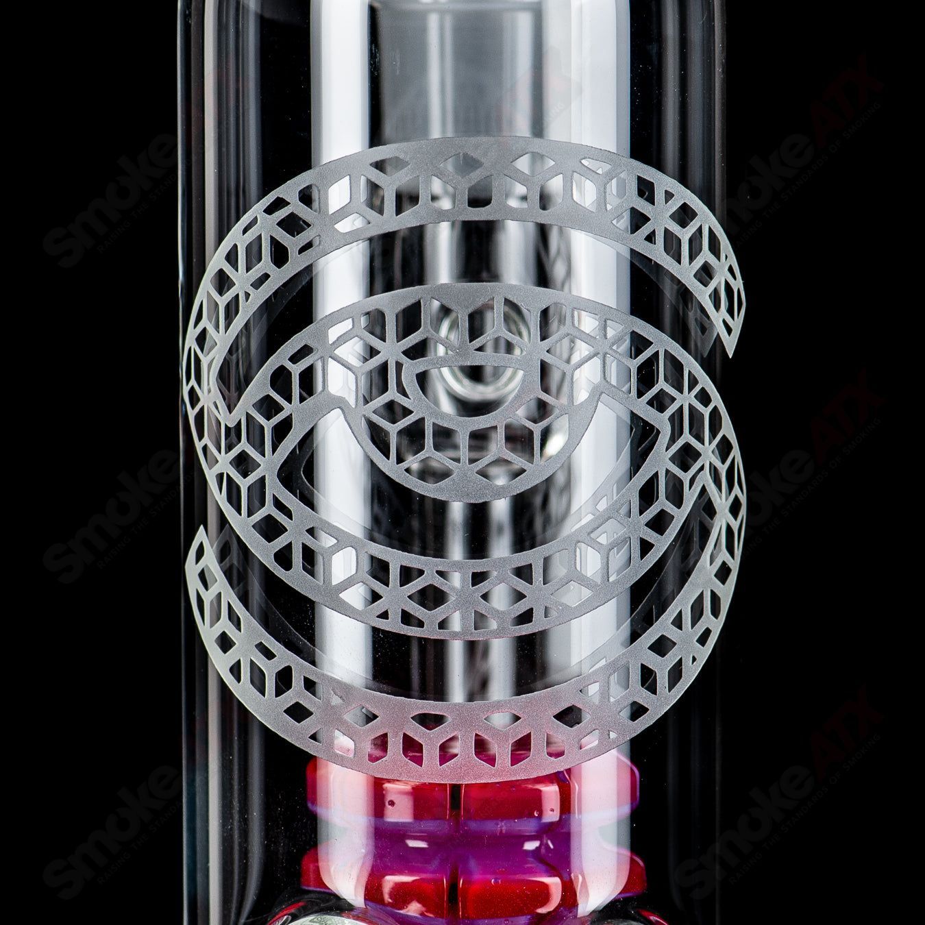 (Pink Slyme) 2x2 Fusion Perc Tube by Subliminal Glass - Smoke ATX