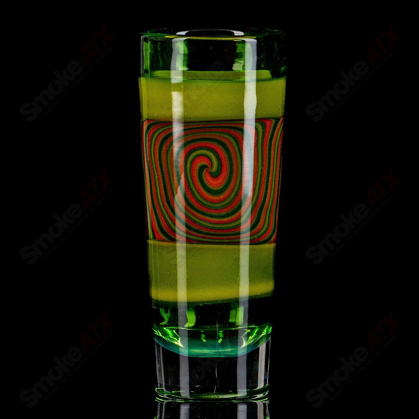 Green Wigwag Shot Glass Don Chile Ortega - Smoke ATX 