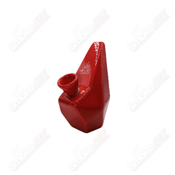 Polygon ceramic waterpipe by BRNT Designs, featuring a geometric shape and smooth ceramic finish for stylish smoking experience.