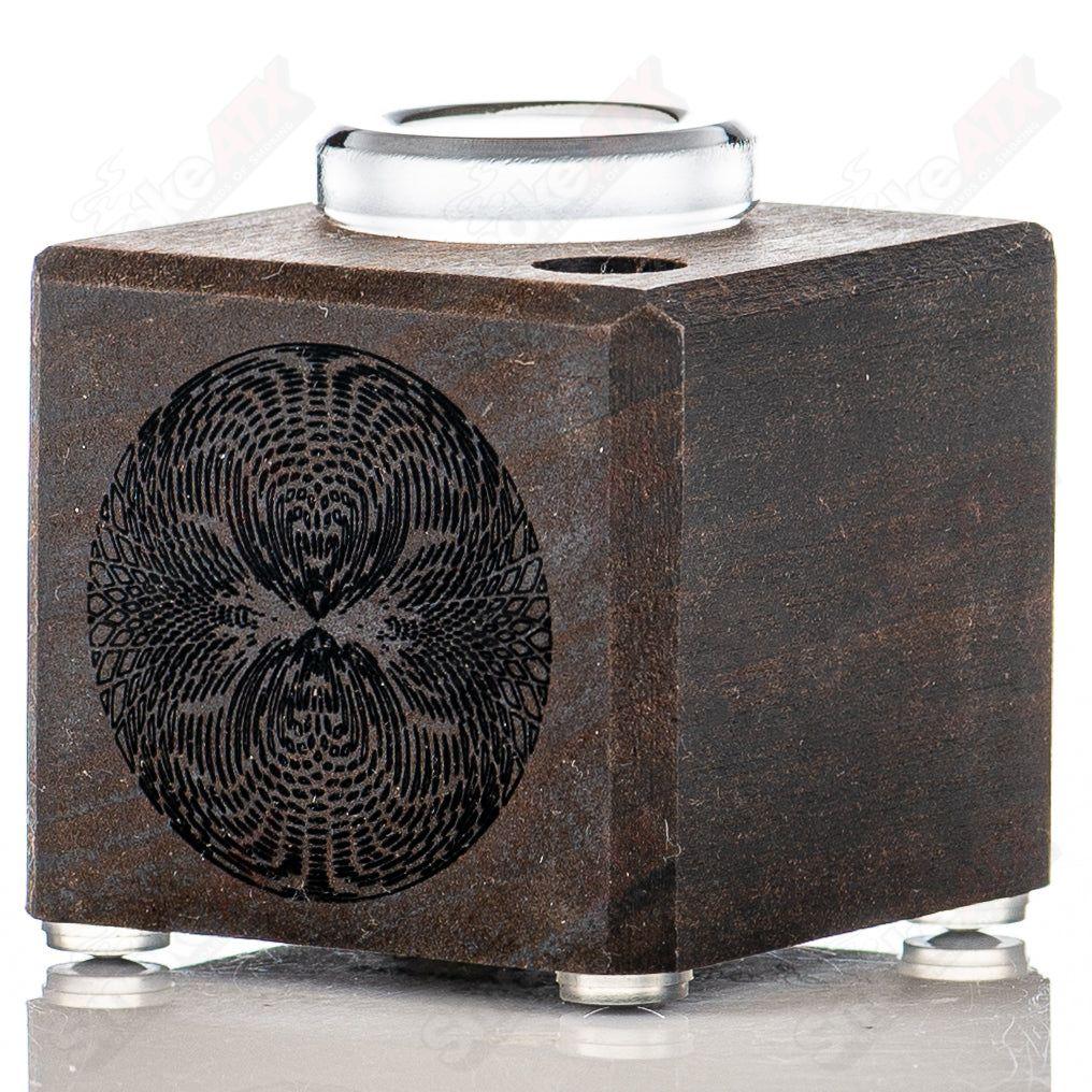 Clear glass poplar 1-hole slide stand by Sovereignty Glass, designed for holding and displaying glass slides securely.