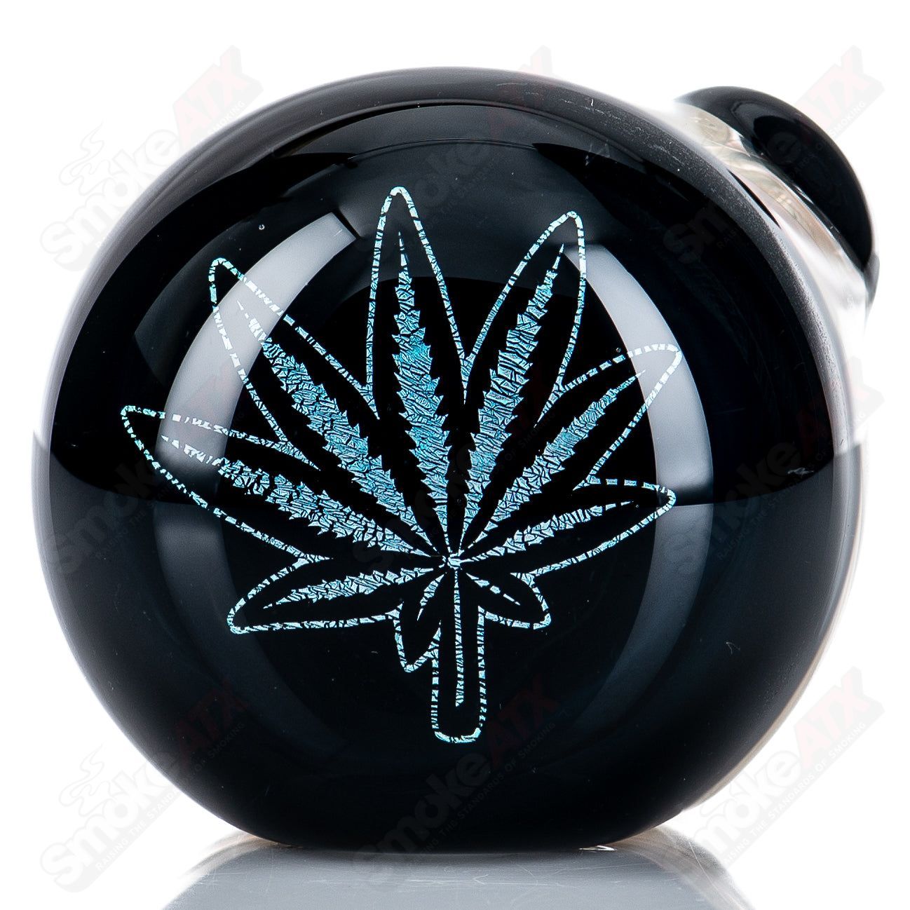 Pot Leaf Dichro Image Spoon by Talent Glass - Smoke ATX