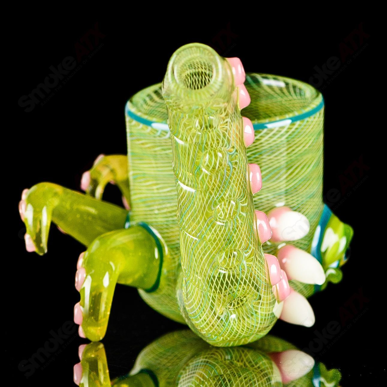 Salt Glass Proxy Sherlock heady glass pipe with intricate glasswork, featuring a classic Sherlock design for smoking enjoyment.