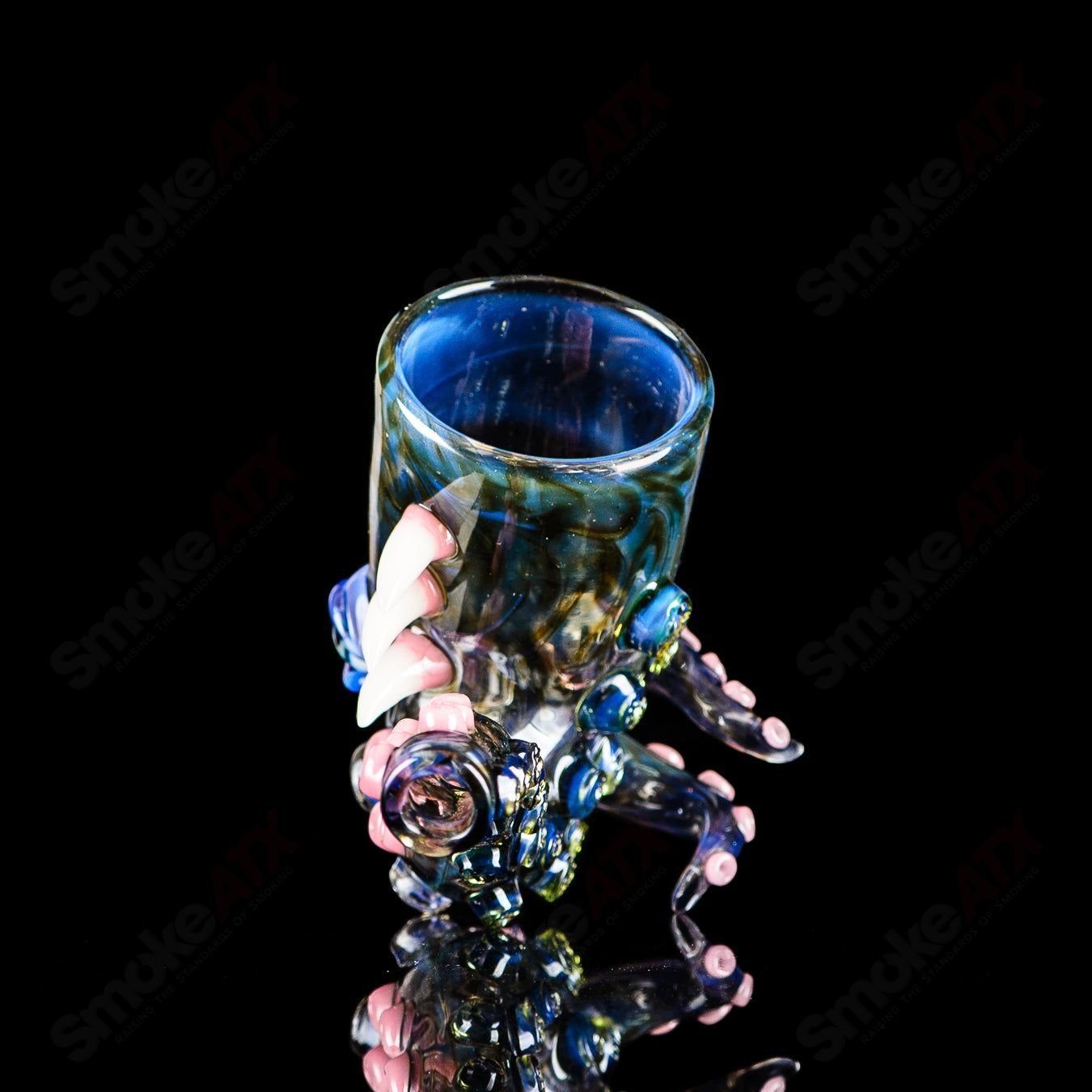 Proxy Sherlock hand pipe by Salt Glass, featuring intricate heady glass design with a classic Sherlock shape.