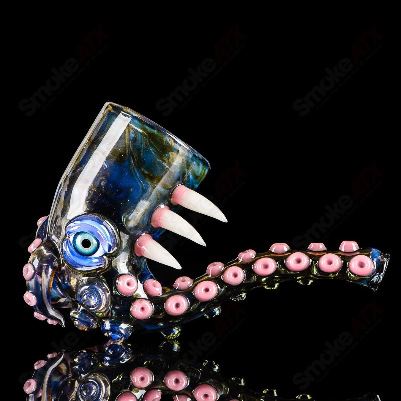Salt Glass Proxy Sherlock hand pipe featuring intricate glass details and a classic Sherlock design.