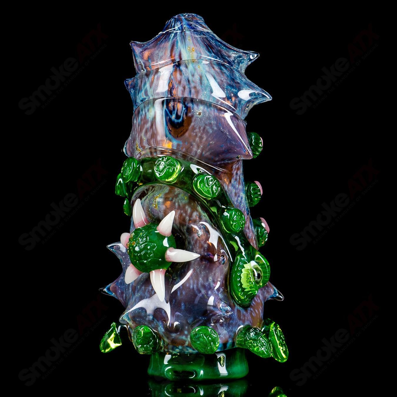 Colorful Puffco Top by Nobody Glass x SALT, a handcrafted heady glass accessory designed for Puffco devices.