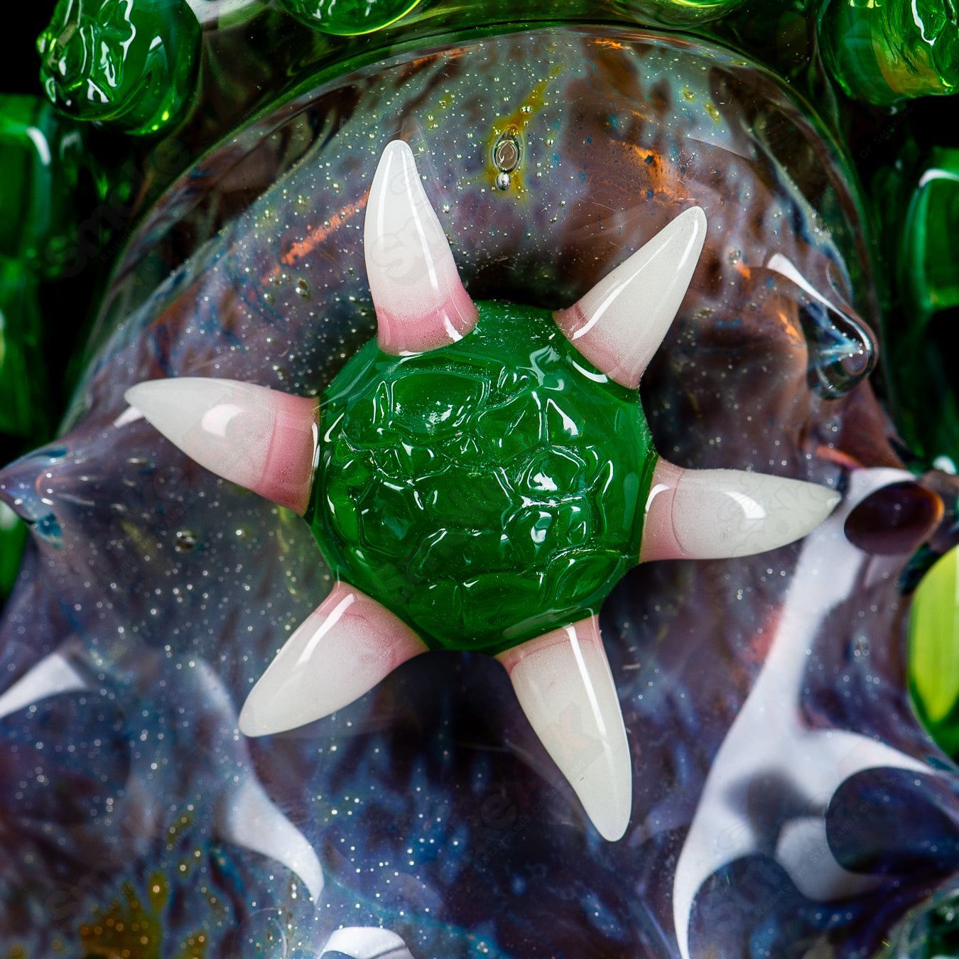 Colorful Puffco Top by Nobody Glass x SALT, a handcrafted heady glass accessory designed for Puffco devices.