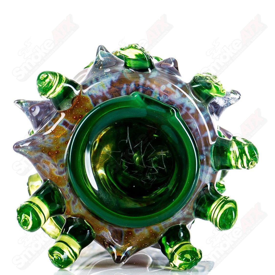 Heady glass Puffco Top by Nobody Glass x SALT, featuring intricate design and vibrant glass craftsmanship.