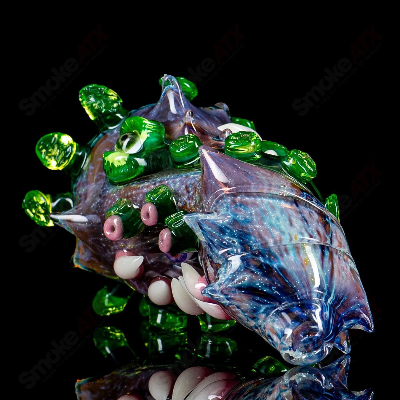 Heady glass Puffco Top by Nobody Glass x SALT featuring colorful, artistic glass design for Puffco vaporizers.