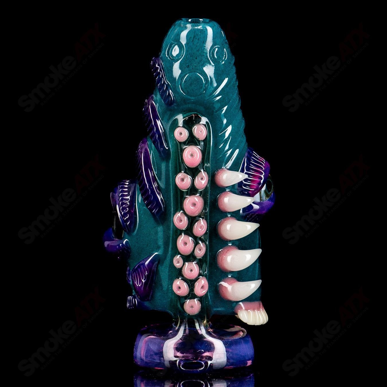 Heady glass Puffco Top by Salt Glass, featuring intricate glasswork and vibrant colors, designed for Puffco vaporizer devices.