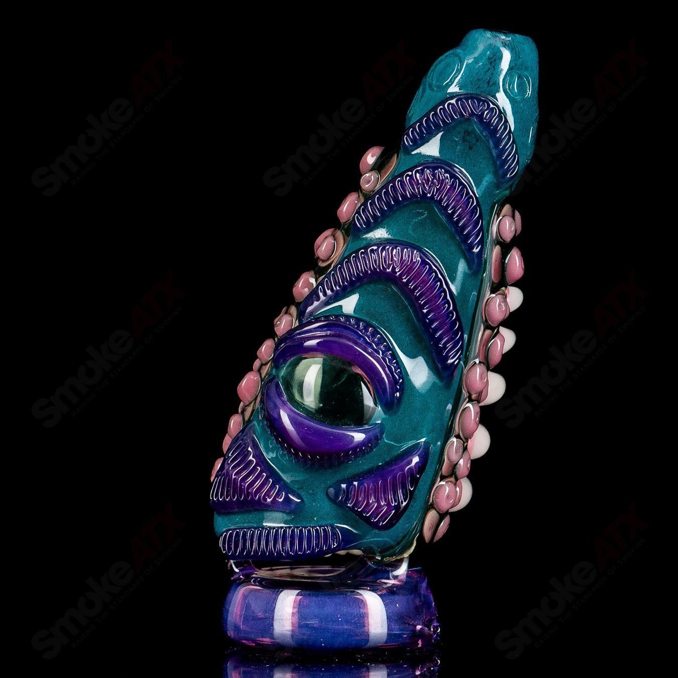 Heady glass Puffco Top by Salt Glass featuring intricate designs, designed for use with Puffco devices.