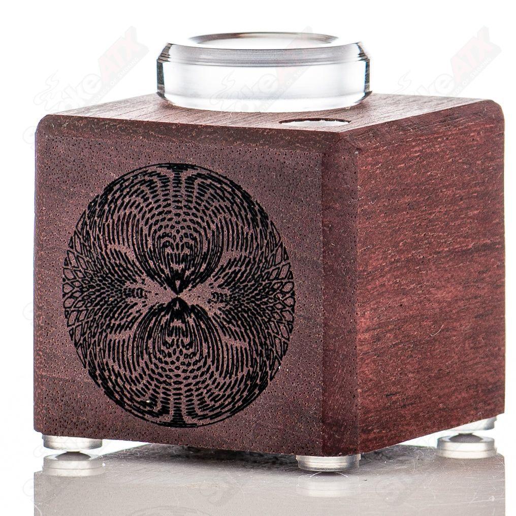 Purple Heart 1-Hole Slide Stand by Sovereignty Glass, a heady glass piece with purple heart design and sturdy stand for display.