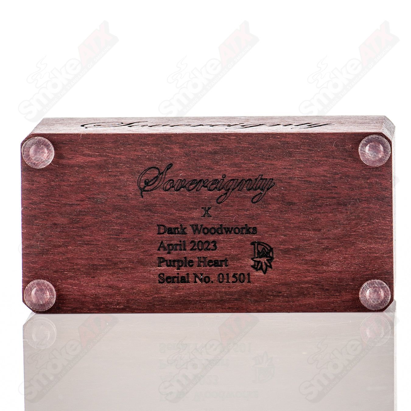 Purple Heart 2-Hole Slide Stand from Sovereignty Glass, made of glass with a distinctive purple heart design and two holes.