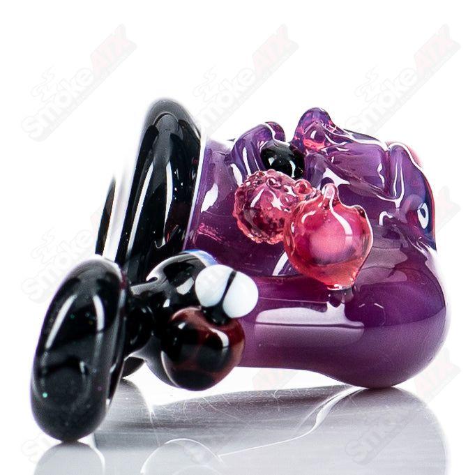 Purple Wook Sherlock pendant by Blu Sun and JMass, handcrafted heady glass jewelry with detailed Sherlock design.