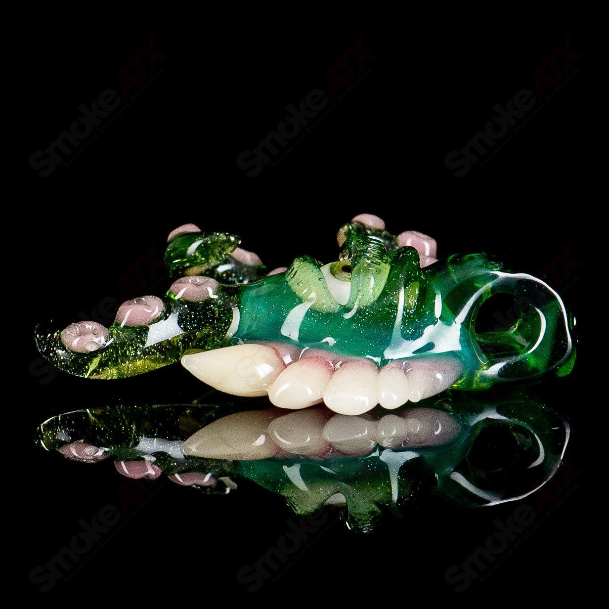 Colorful Plantphibian Pendant by SALT Glass, a handcrafted heady glass pendant with vibrant, intricate details and unique design.
