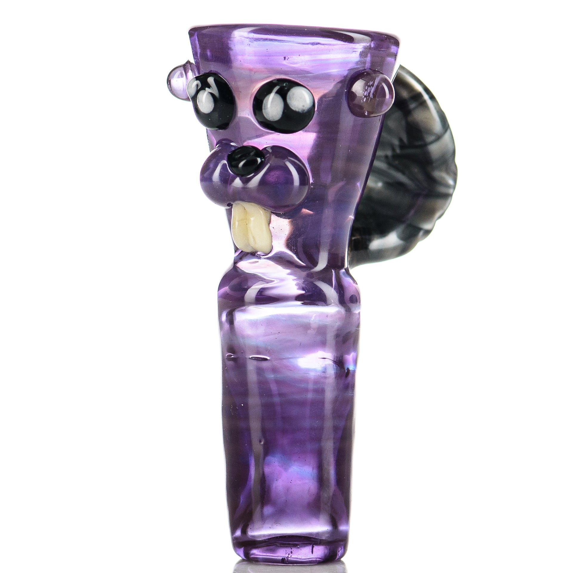 18mm multi-hole glass beaker bowl by Smoke ATX, featuring a beaver design, suitable for smoking accessories.