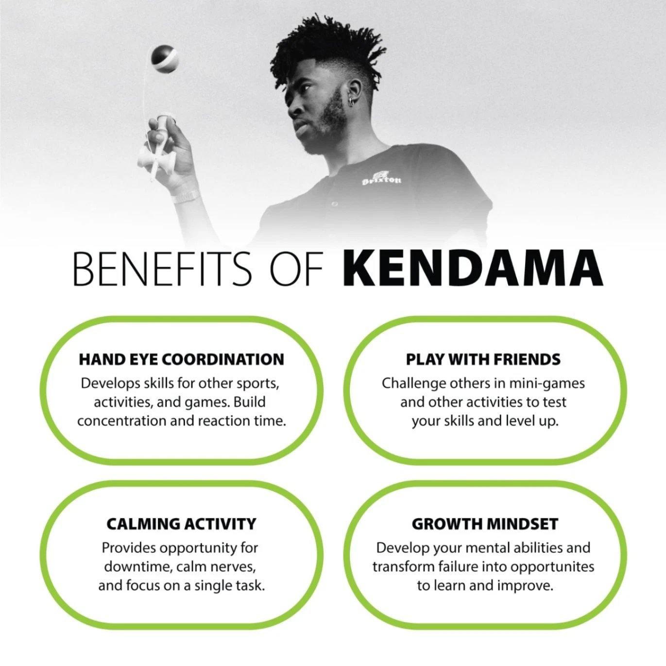 Green Prime Radar Sweets Kendama held in hand, showcasing its vibrant color and sleek design from Sweets Kendamas.