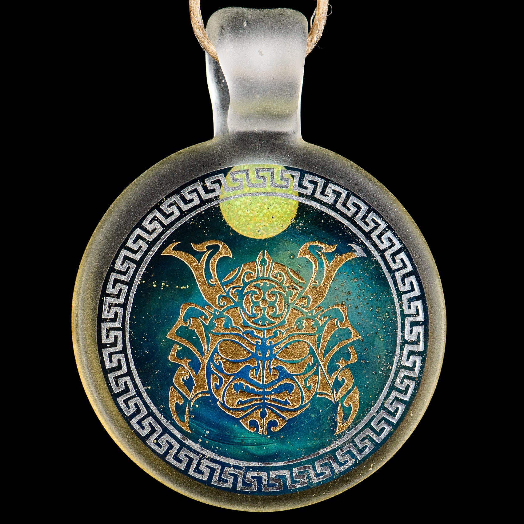 #4 Complex Inlay Pendant Alkaline Glass