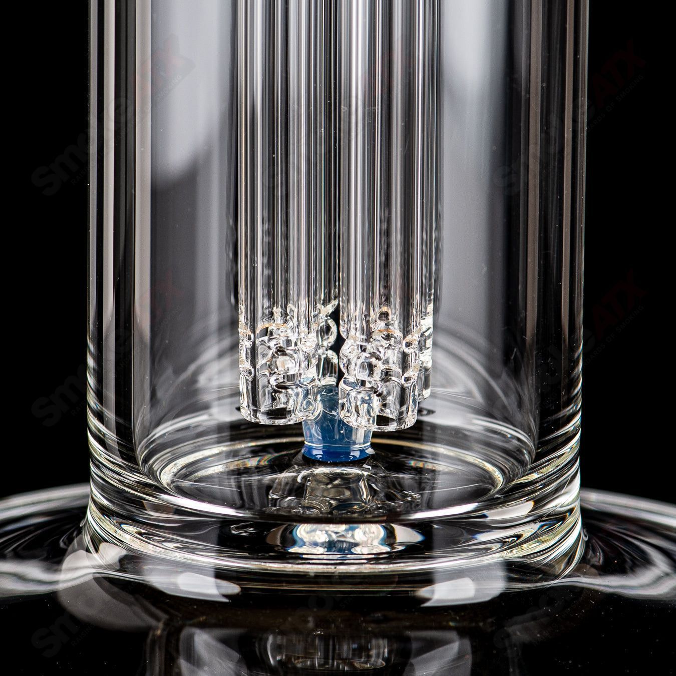 Sovereignty Glass Queen Fixed 4 Arm Minor Accent Straight Tube with natural neck design, clear glass construction.
