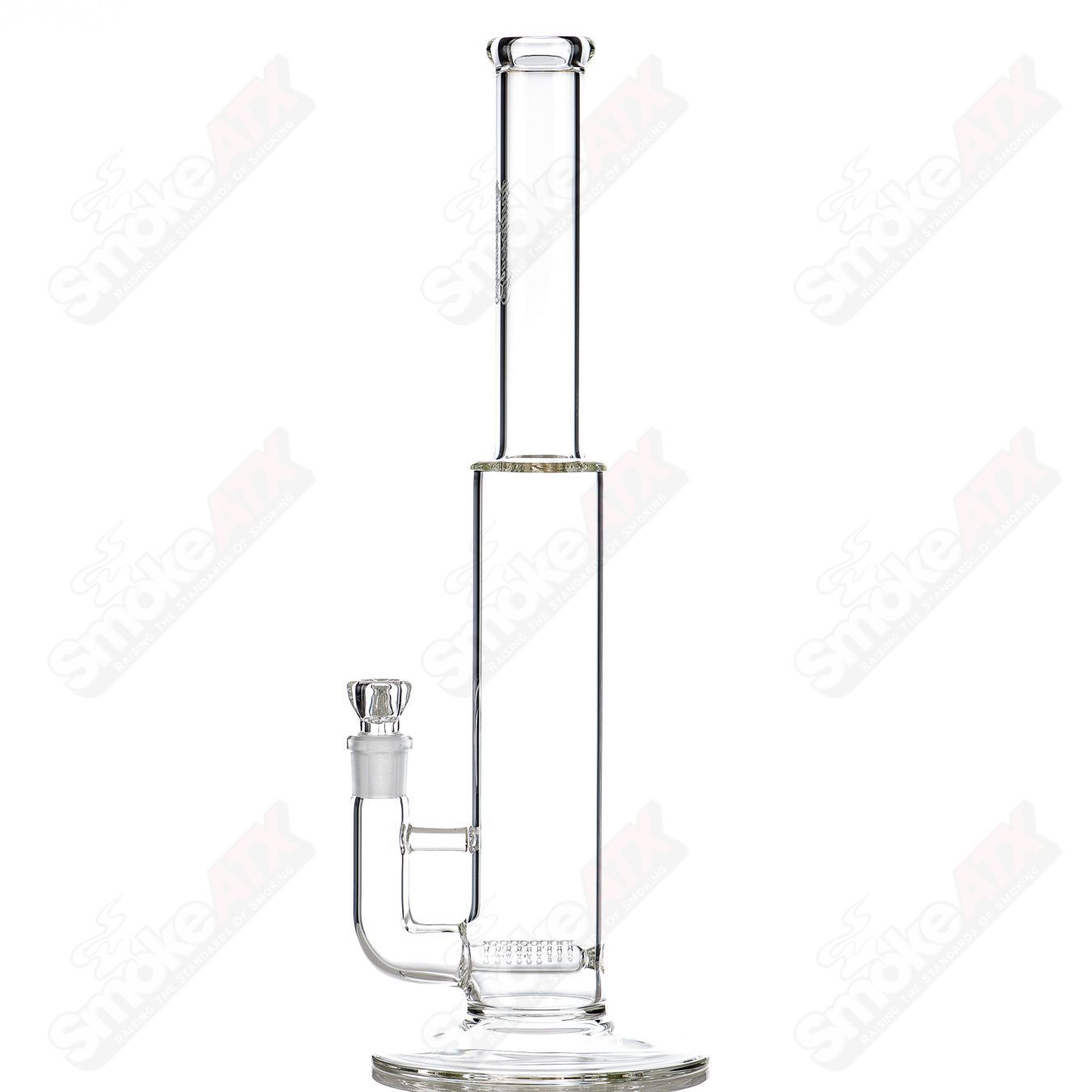 Clear Queen Stemline Sovereignty glass straight tube with a sleek design, showcasing high-quality craftsmanship by Sovereignty Glass.