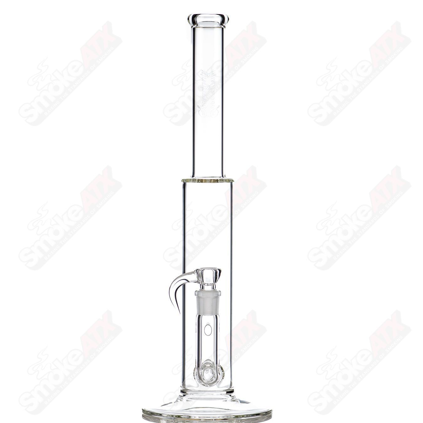 Sovereignty Glass Queen Stemline Sovereignty straight glass tube with clear design and intricate detailing, showcasing craftsmanship.