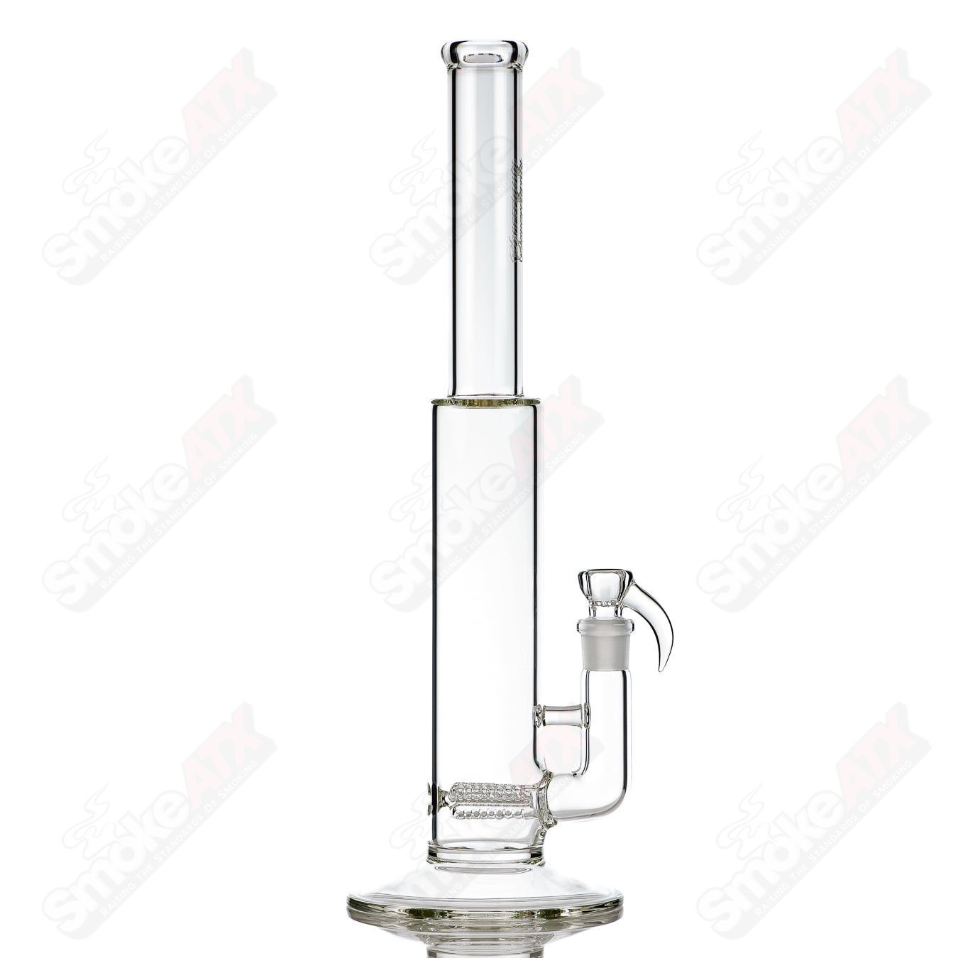 Sovereignty Glass Queen Threeline Sovereignty straight glass tube with clear design and straight shape, detailed close-up image.