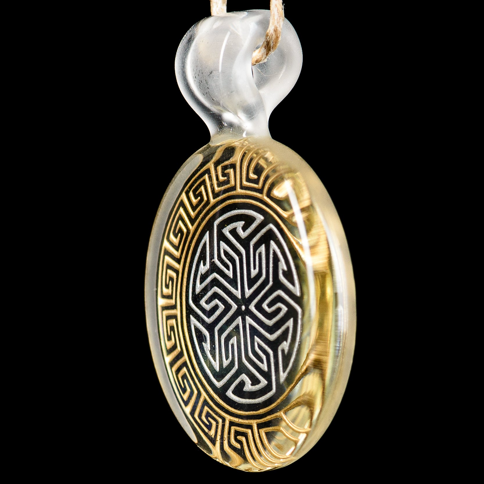 #2 Complex Inlay Pendant Alkaline Glass