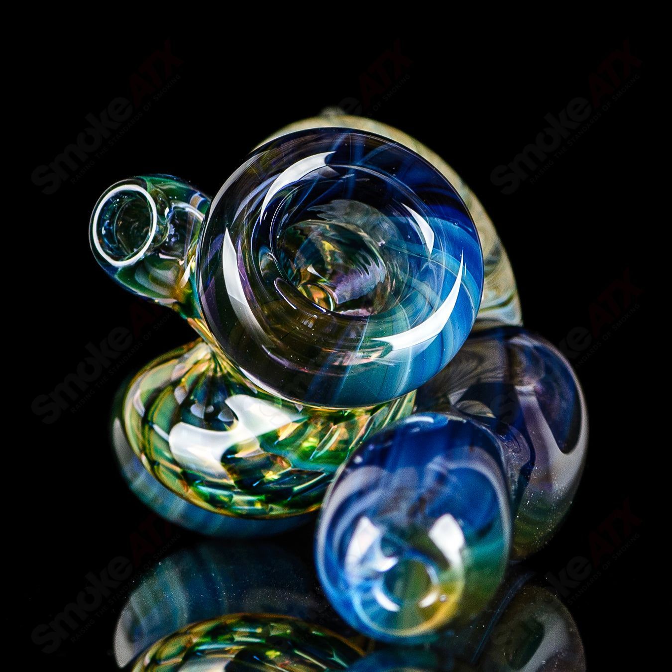 Dosh Glass Raptor Hand Pipe made of heady glass with intricate raptor design, ideal for smoking accessories.