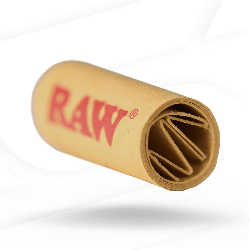 Raw Black Pre-Rolled Wide Tips, 18-count, black paper rolling tips for cigarettes from RAW brand.