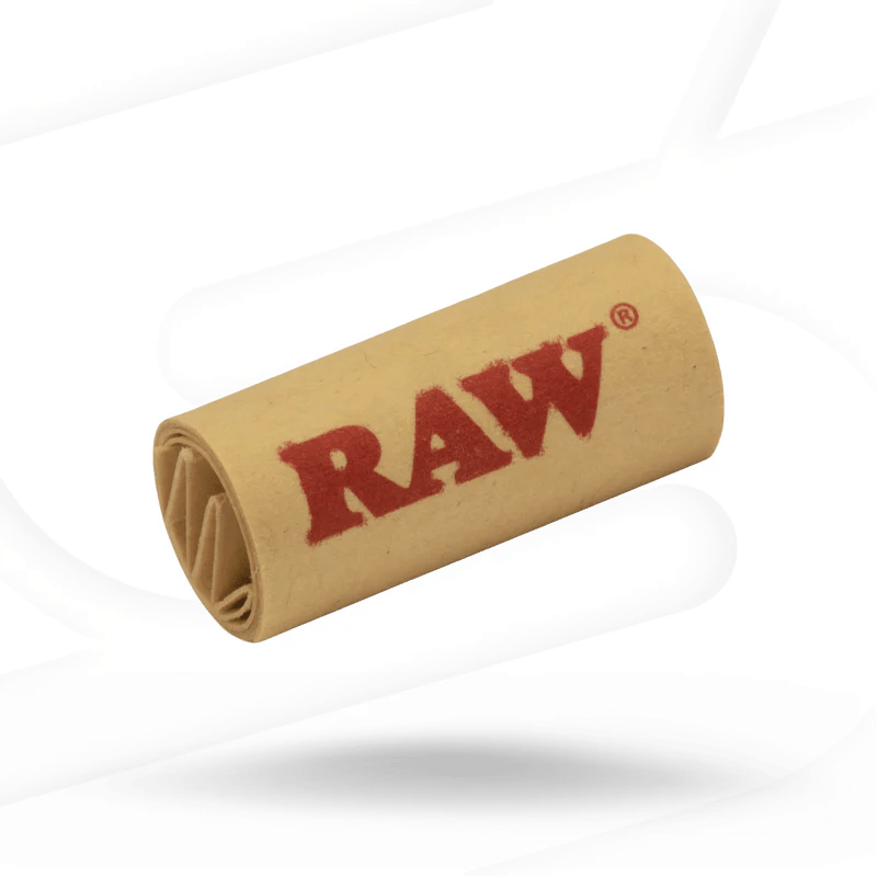 Raw Black Pre-Rolled Wide Tips for rolling cigarettes, 18-count pack of paper tips from RAW for smooth smoking experiences.