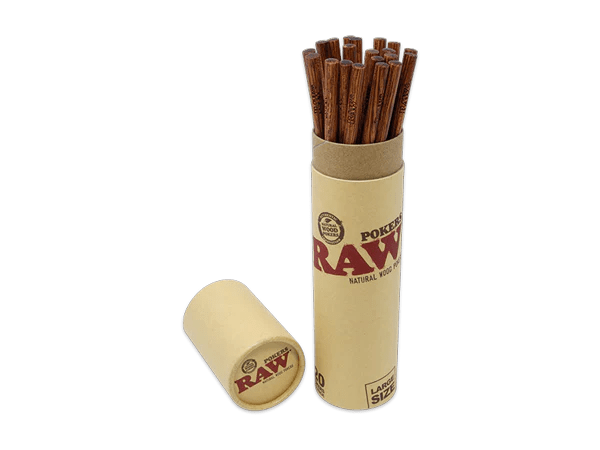 RAW Large Natural Wooden Poker - Smoke ATX